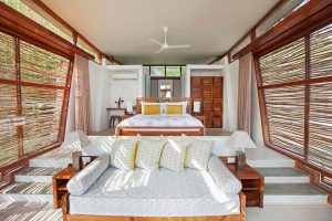 A bedroom in one of the family villas Tri Lanka